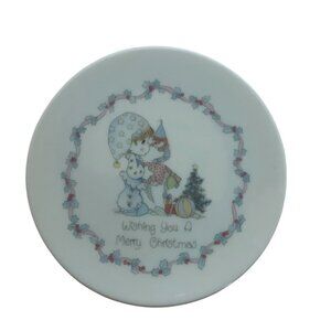 Vtg Enesco Precious Moments Christmas‎ Plate Magnet 1988 3.5" Samuel J. Butcher